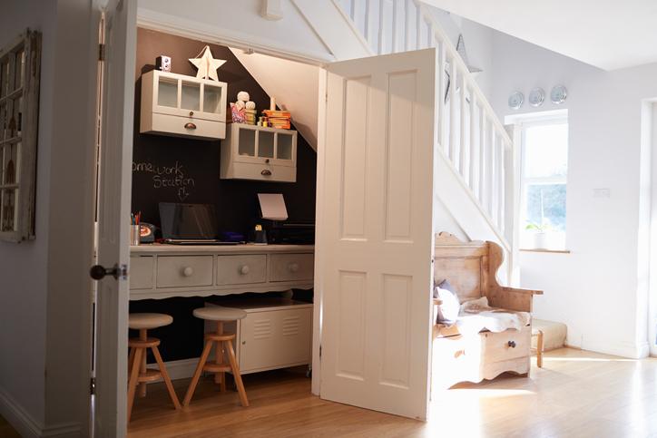 Office under stairs